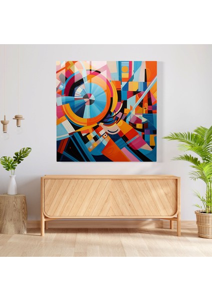 Bohem Tarzı Geometrik Cam Tablo - Bohem Tarzı Modern Sanat Canlı Renkler Cam Sanatı modelleri