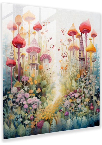 Bohem Tarzı Sulu Boya Cam Tablo - Duvar Dekorasyonu Ev Dekorasyonu Cam Sanatı