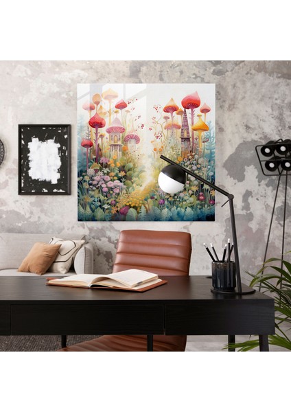 Bohem Tarzı Sulu Boya Cam Tablo - Duvar Dekorasyonu Ev Dekorasyonu Cam Sanatı fiyatları