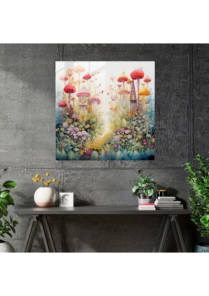 Bohem Tarzı Sulu Boya Cam Tablo - Duvar Dekorasyonu Ev Dekorasyonu Cam Sanatı modelleri