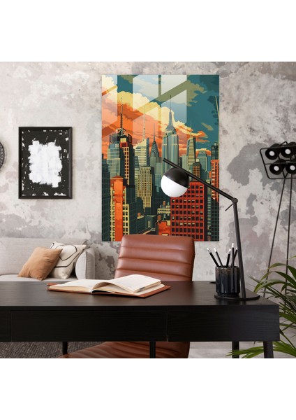 Şehir Manzaralı Cam Tablo - Klasik ve Pop Art Ev Dekorasyonu Modern Sanat modelleri