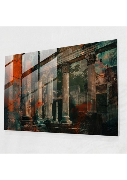 Klasik Cam Tablo - Antik Roma Mimarlık Harabeleri - Klasik Cam Duvar Sanatı Cam Sanatı Modern Sanat