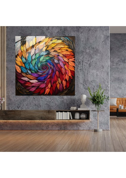 Bohem Tüyler Cam Tablo - Bohem Tüyler Soyut Modern Sanat modelleri