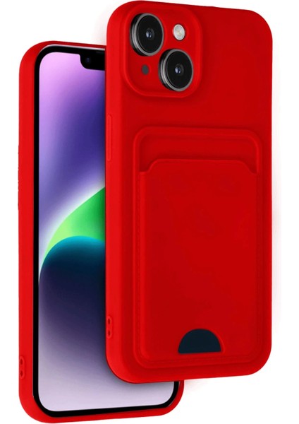 Newface iPhone 14 Kılıf Kelvin Kartvizitli Silikon - Kırmızı