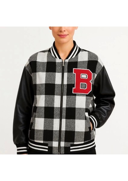 Kolları Uni Deri Içi Astarlı Oduncu Kolej Içi Ceket Gri