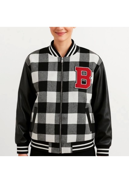 Kolları Uni Deri Içi Astarlı Oduncu Kolej Içi Ceket Gri modelleri