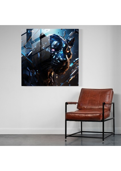 Bilim Kurgu Ihtişamı Kara Panter Cam Tablo - Kara Panter Cam Sanat Cam Duvar Sanatı fiyatları