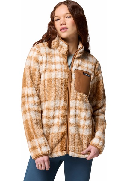 West Bend Print Tam Fermuarlı Iı Kadın Polar Üst