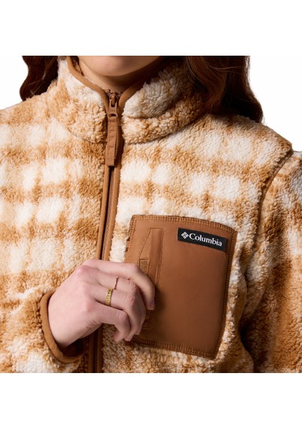 West Bend Print Tam Fermuarlı Iı Kadın Polar Üst