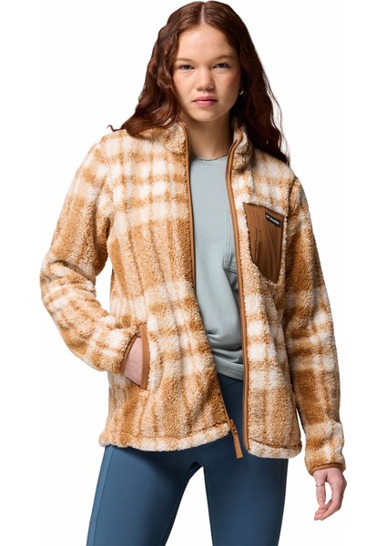 West Bend Print Tam Fermuarlı Iı Kadın Polar Üst