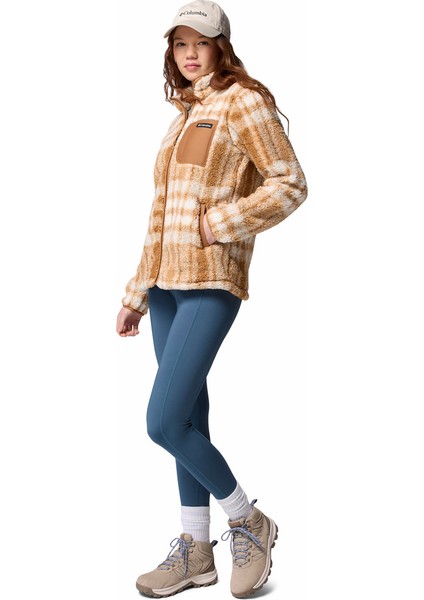 West Bend Print Tam Fermuarlı Iı Kadın Polar Üst