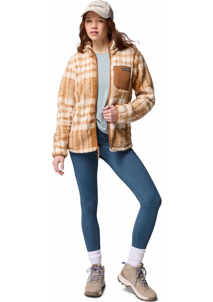 West Bend Print Tam Fermuarlı Iı Kadın Polar Üst