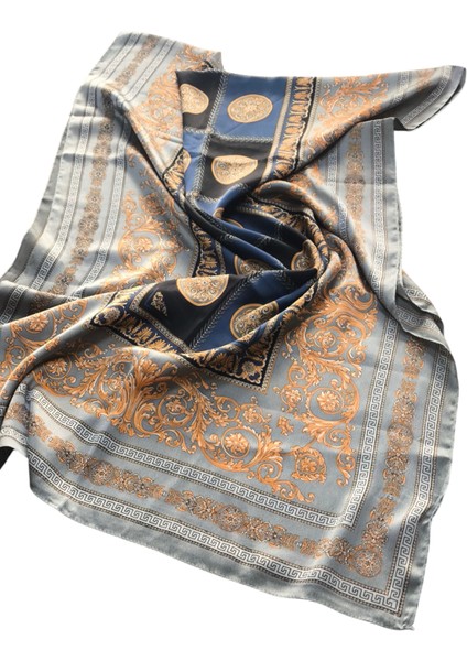 Vual Ipek Şal Lacivert Gri indirimleri