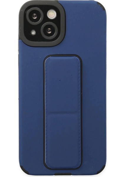 Newface iPhone 14 Plus Kılıf Mega Standlı Silikon - Mavi