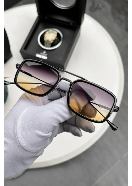 Premium Unisex Güneş Gözlük Degrade Cam Metal Çerçeve