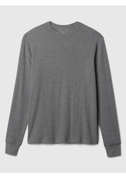 Erkek Gri Waffle-Knit Crewneck T-Shirt fiyatları