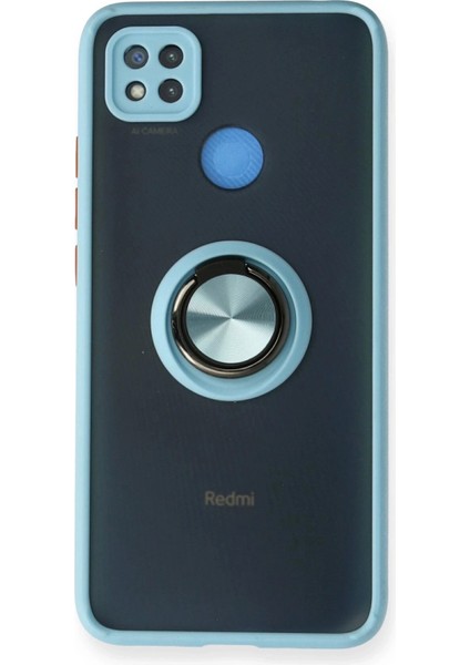 Newface Xiaomi Redmi 9c Kılıf Montreal Yüzüklü Silikon Kapak - Buz Mavi