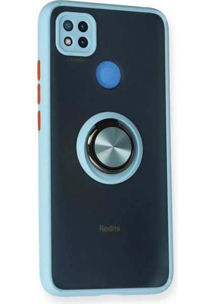 Newface Xiaomi Redmi 9c Kılıf Montreal Yüzüklü Silikon Kapak - Buz Mavi fiyatları