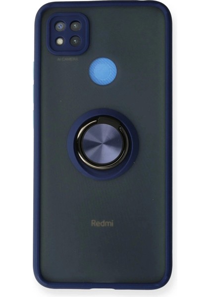 Newface Xiaomi Redmi 9c Kılıf Montreal Yüzüklü Silikon Kapak - Lacivert