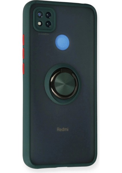 Newface Xiaomi Redmi 9c Kılıf Montreal Yüzüklü Silikon Kapak - Yeşil fiyatları