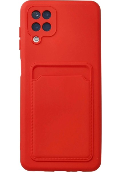 Newface Samsung Galaxy A12 Kılıf Kelvin Kartvizitli Silikon - Kırmızı