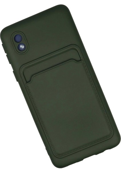 Newface Samsung Galaxy A01 Core Kılıf Kelvin Kartvizitli Silikon - Koyu Yeşil fiyatları