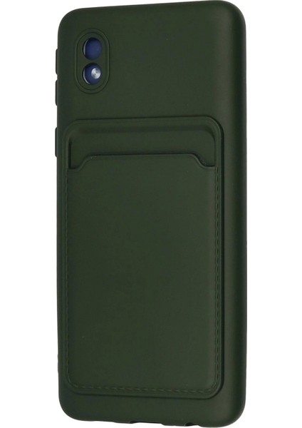 Newface Samsung Galaxy A01 Core Kılıf Kelvin Kartvizitli Silikon - Koyu Yeşil modelleri
