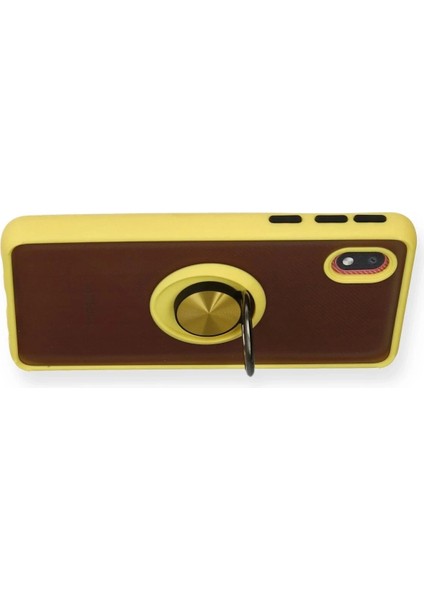 Newface Samsung Galaxy A01 Core Kılıf Montreal Yüzüklü Silikon Kapak - Sarı modelleri