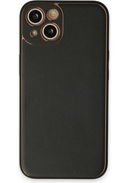 Newface iPhone 14 Plus Kılıf Coco Deri Silikon Kapak - Siyah