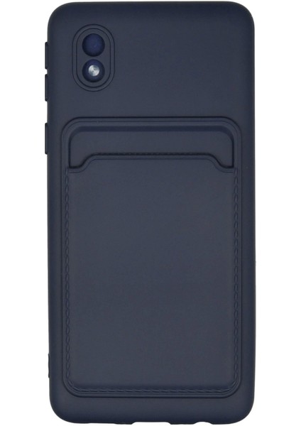 Newface Samsung Galaxy A01 Core Kılıf Kelvin Kartvizitli Silikon - Lacivert