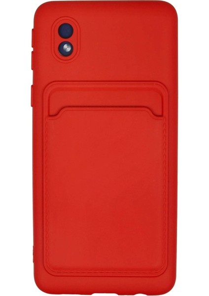 Newface Samsung Galaxy A01 Core Kılıf Kelvin Kartvizitli Silikon - Kırmızı