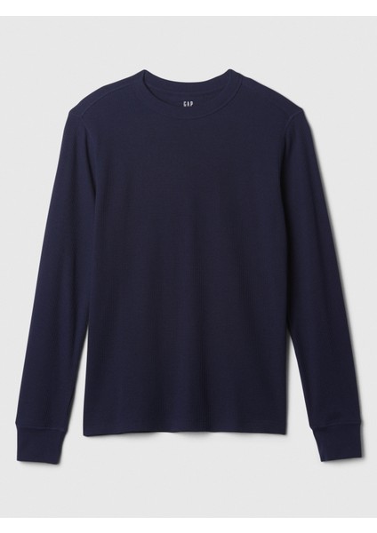 Erkek Lacivert Waffle-Knit Crewneck T-Shirt fiyatları