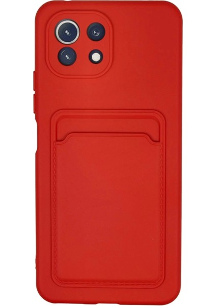 Newface Xiaomi Mi 11 Kılıf Kelvin Kartvizitli Silikon - Kırmızı