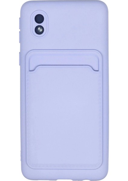 Newface Samsung Galaxy A01 Core Kılıf Kelvin Kartvizitli Silikon - Lila