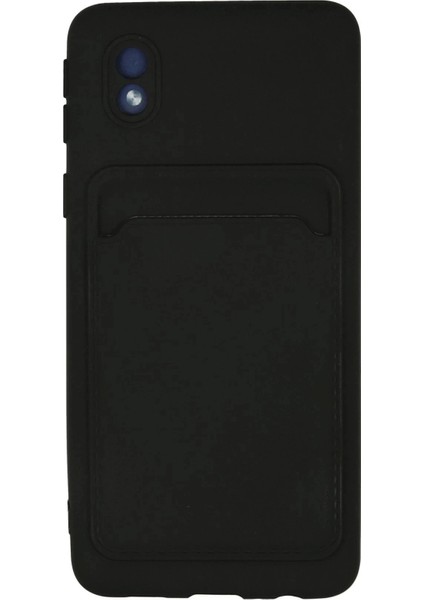 Newface Samsung Galaxy A01 Core Kılıf Kelvin Kartvizitli Silikon - Siyah