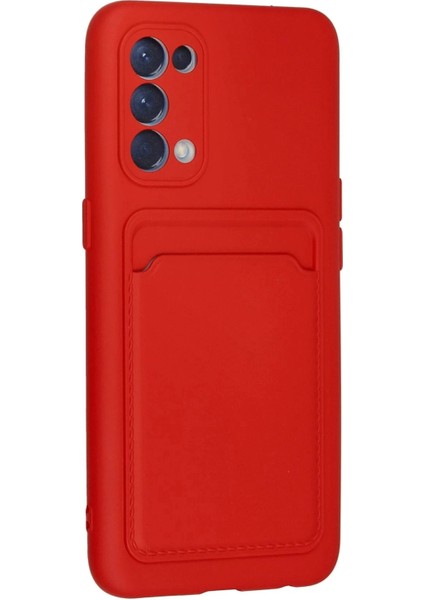 Newface Oppo Reno 5 Kılıf Kelvin Kartvizitli Silikon - Kırmızı modelleri