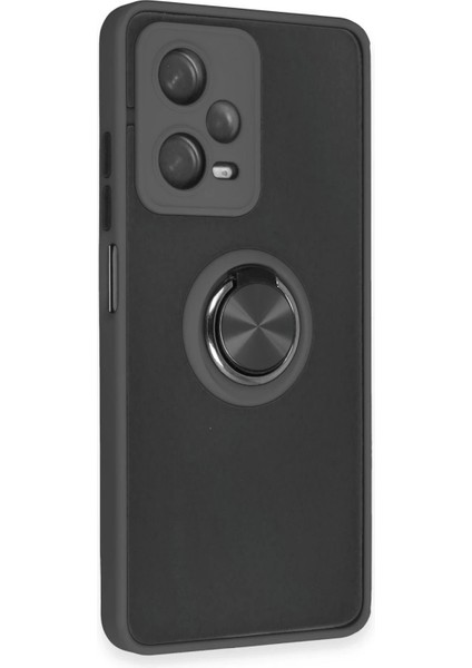 Newface Xiaomi Redmi Note 12 5g Kılıf Montreal Yüzüklü Silikon Kapak - Siyah fiyatları