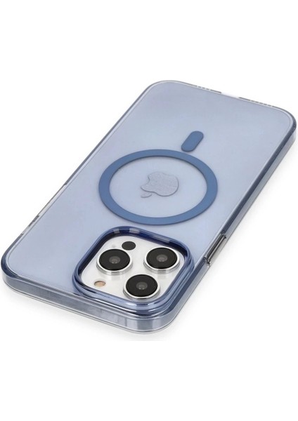 Newface iPhone 13 Pro Max Kılıf Tron Şeffaf Magsafe Kapak - Mavi fiyatları