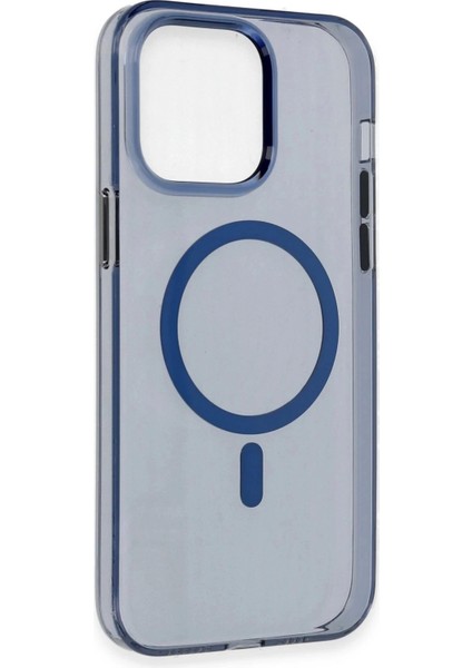 Newface iPhone 13 Pro Max Kılıf Tron Şeffaf Magsafe Kapak - Mavi fırsatları
