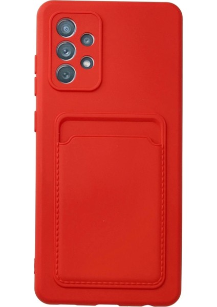 Newface Samsung Galaxy A32 Kılıf Kelvin Kartvizitli Silikon - Kırmızı