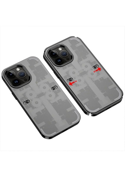 Newface iPhone 14 Pro Max Kılıf Mekanik Bumper Kapak - Siyah