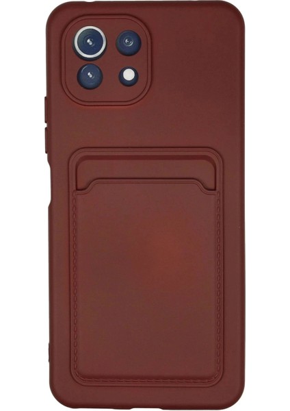 Newface Xiaomi Mi 11 Lite Kılıf Kelvin Kartvizitli Silikon - Bordo