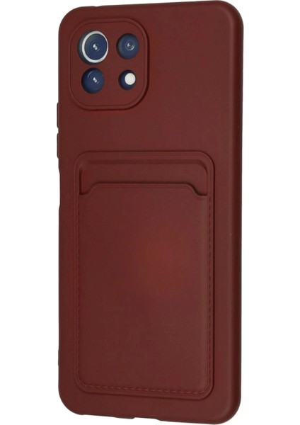 Newface Xiaomi Mi 11 Kılıf Kelvin Kartvizitli Silikon - Bordo modelleri