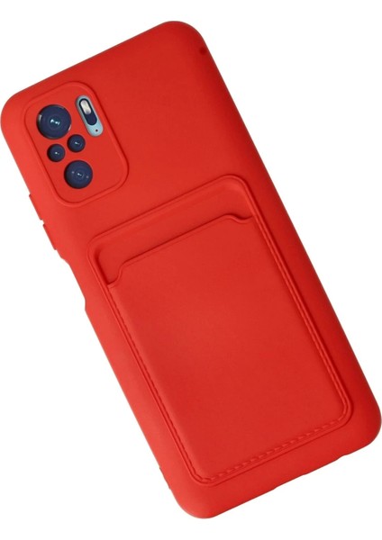 Newface Xiaomi Redmi Note 10S Kılıf Kelvin Kartvizitli Silikon - Kırmızı modelleri