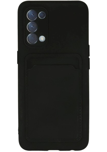 Newface Oppo Reno 5 Kılıf Kelvin Kartvizitli Silikon - Siyah