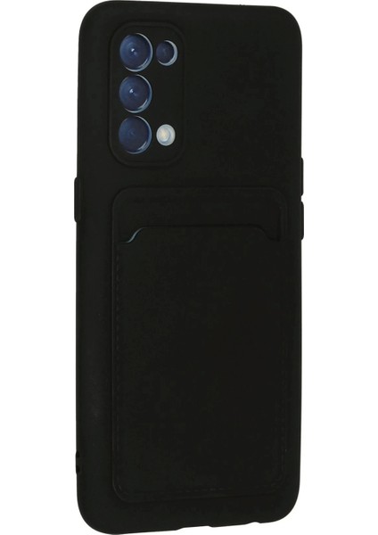 Newface Oppo Reno 5 Kılıf Kelvin Kartvizitli Silikon - Siyah modelleri