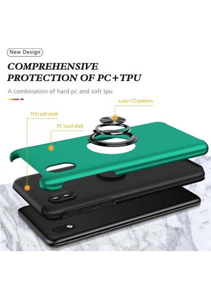 Newface Samsung Galaxy A01 Core Kılıf Elit Yüzüklü Kapak - Yeşil fiyatları