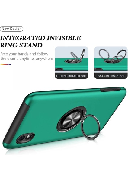Newface Samsung Galaxy A01 Core Kılıf Elit Yüzüklü Kapak - Yeşil modelleri