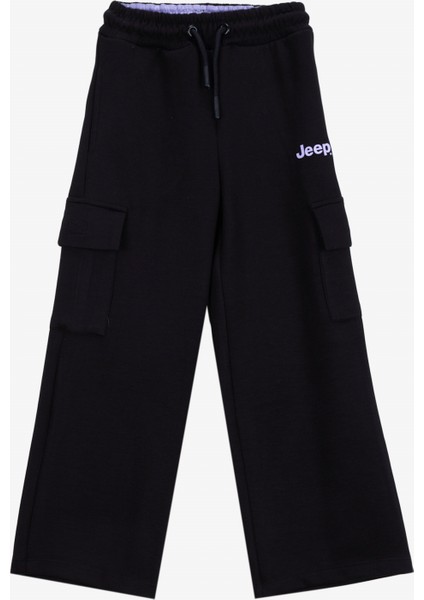 Bol Paça Siyah Kız Çocuk Eşofman Altı J5WG-EA7588