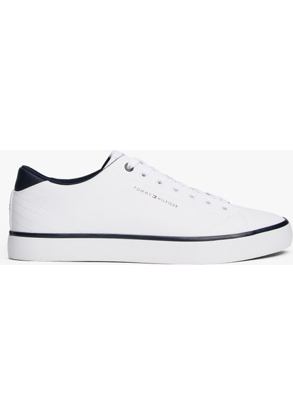 Beyaz - Lacivert Erkek Sneaker Th Hı Vulc Core Low Leather